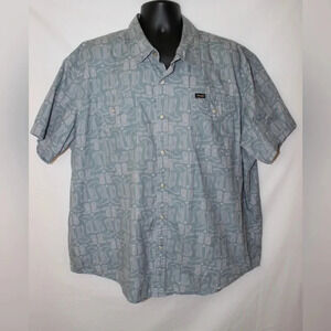 Men’s Wrangler Short Sleeve Pearl Snap Cowboy Boot Western Shirt Size XXL